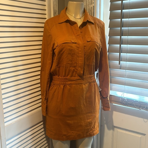 NEW Happy X Nature Utility Linen Dress size S - Picture 4 of 8